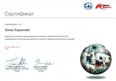 Вишняк Юлія Леонідівна сертифікат №3