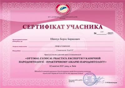 Shevchuk Borys Borysovych certificate #3