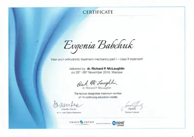 Babchuk Yevheniia Oleksandrivna certificate #12
