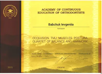 Babchuk Yevheniia Oleksandrivna certificate #14