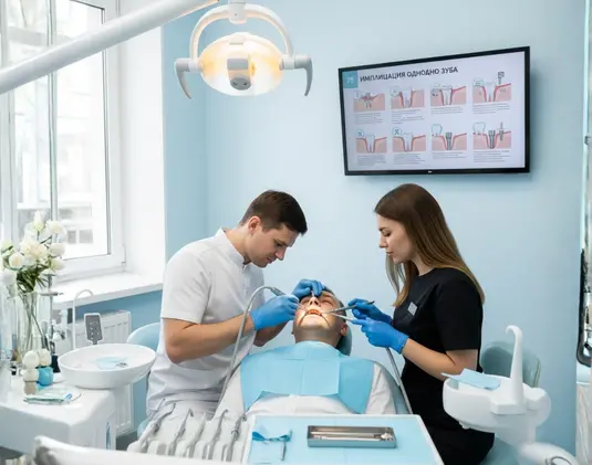 Single tooth implantation photo