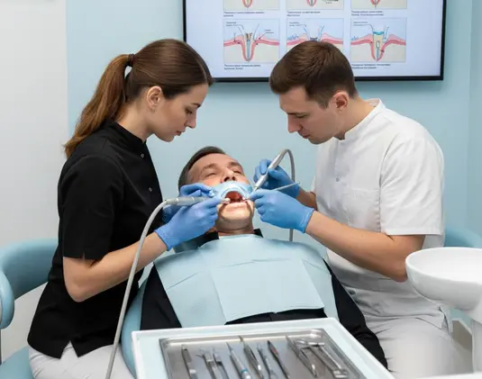 Implantation of chewing teeth photo