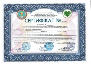 Лукашик Ирина Степановна сертификат №34